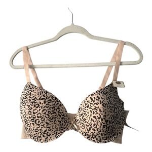 Adrienne Vittadini Leopard Print T-Shirt Bra, 38C